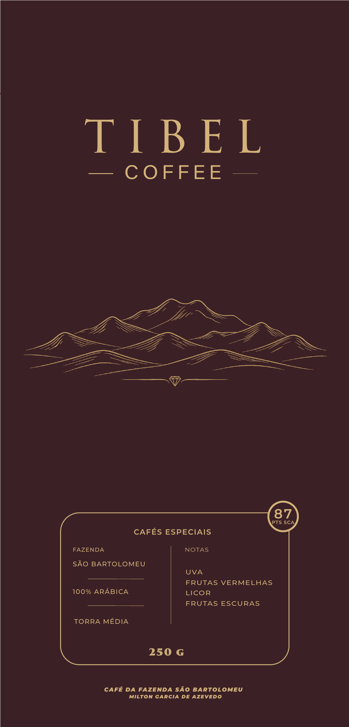 Embalagem uva Tibel Coffee